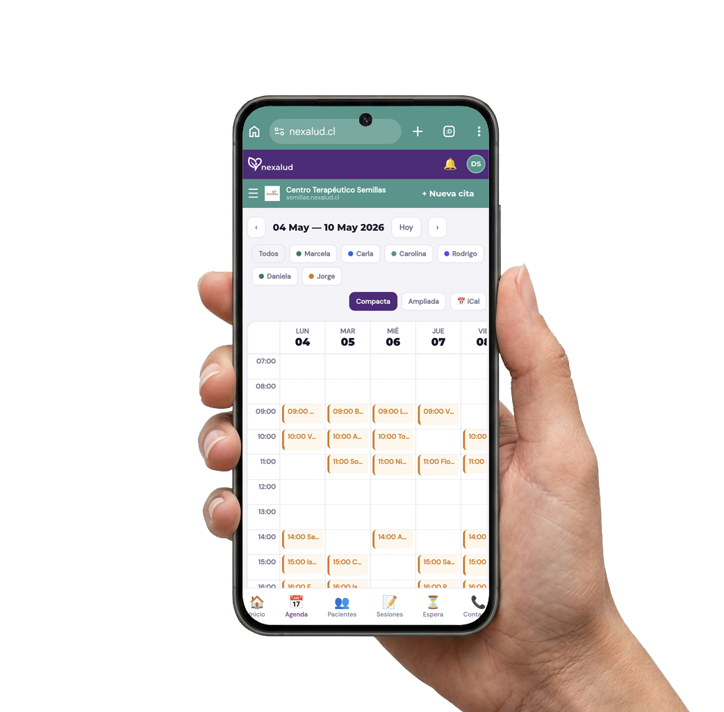Agenda equipo Nexalud CENTROS